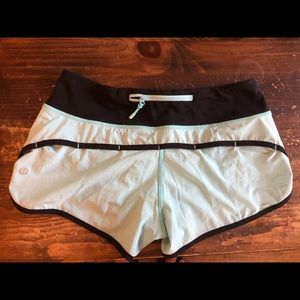 Never worn light blue size 4 lululemon run shorts!